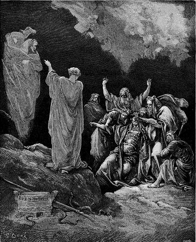 Саул и ведьма - Гюстав Доре (французский художник, 1832-1883)