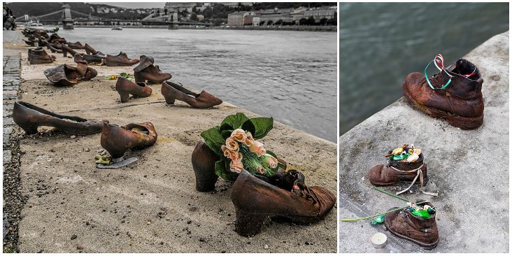 В Обувь на Берегу Дуная - один из самых трогательных памятников Холокоста в Будапеште